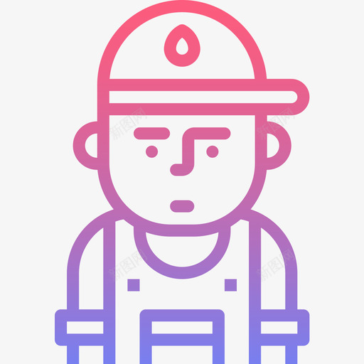 水管工职业人化身4线性梯度图标svg_新图网 https://ixintu.com 水管工 线性梯度 职业人化身4