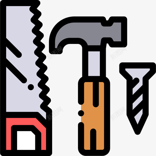 工具木工元件线颜色图标svg_新图网 https://ixintu.com 工具 木工元件 线颜色