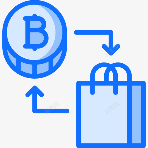 比特币区块链3蓝色图标svg_新图网 https://ixintu.com 区块链3 比特币 蓝色