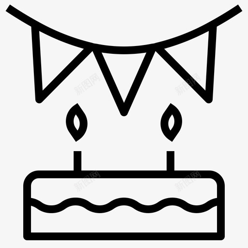 装饰生日旗帜图标svg_新图网 https://ixintu.com 快乐 拉旗与生日 旗帜 生日 生日和派对大纲 聚会 装饰