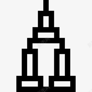 美国帝国大厦2直线图标图标