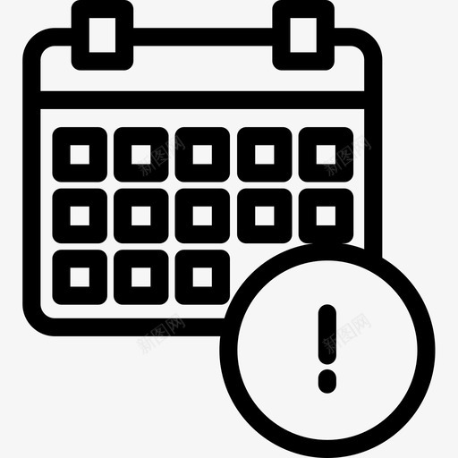 日历教育和学校直线图标svg_新图网 https://ixintu.com 教育和学校 日历 直线