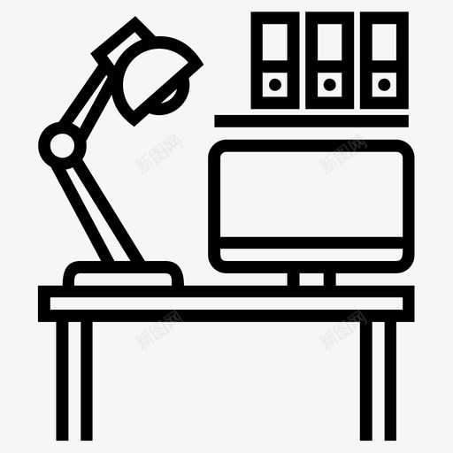 办公室电脑工作间图标svg_新图网 https://ixintu.com 办公室 工作台 工作间 电脑