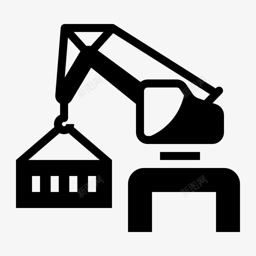 装货港货运起重图标svg_新图网 https://ixintu.com 物流 装卸 装船 装货港 货运 起重