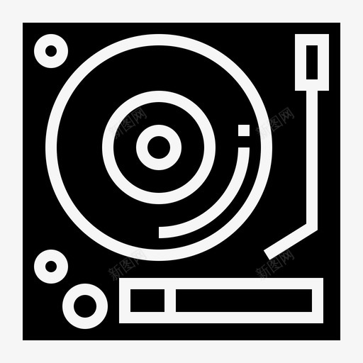 转盘音乐录音机图标svg_新图网 https://ixintu.com 乙烯基 录音机 转盘 音乐 音乐实心