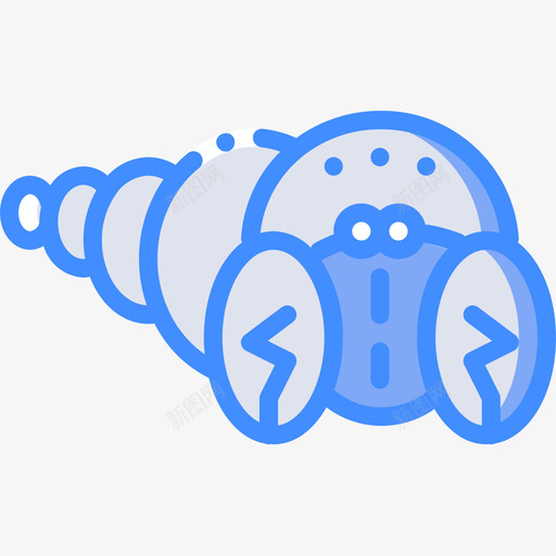 寄居蟹海洋生物蓝色图标svg_新图网 https://ixintu.com 寄居蟹 海洋生物 蓝色