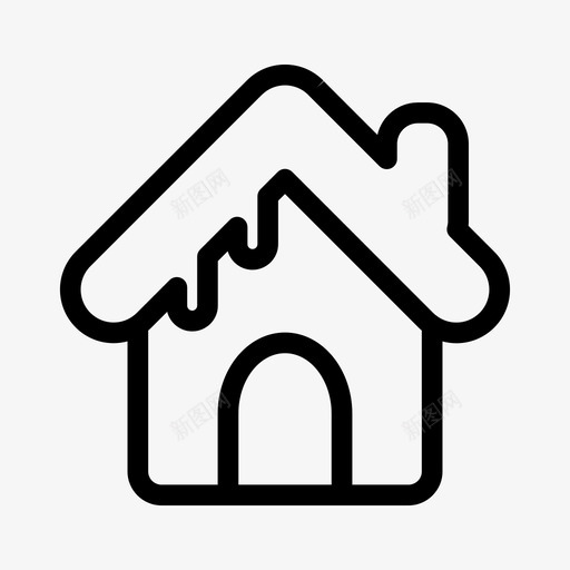 小屋冰房子柱子图标svg_新图网 https://ixintu.com 冬天 圣诞新年派对 小屋冰 房子 柱子