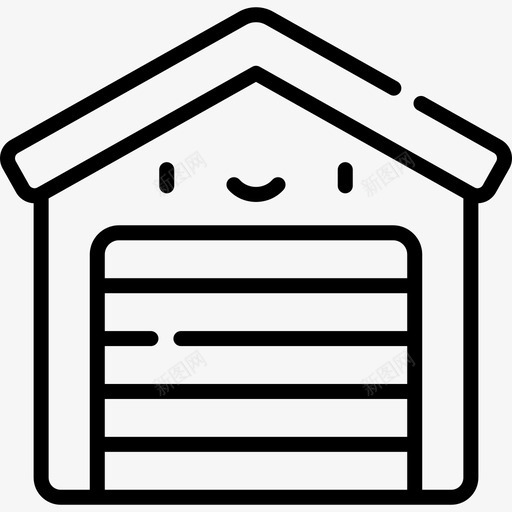 车库居家生活9直线型图标svg_新图网 https://ixintu.com 居家生活9 直线型 车库