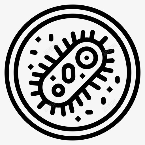 细菌细胞医疗保健图标svg_新图网 https://ixintu.com 医疗保健 培养皿 病毒 科学家 科学概要 细胞 细菌