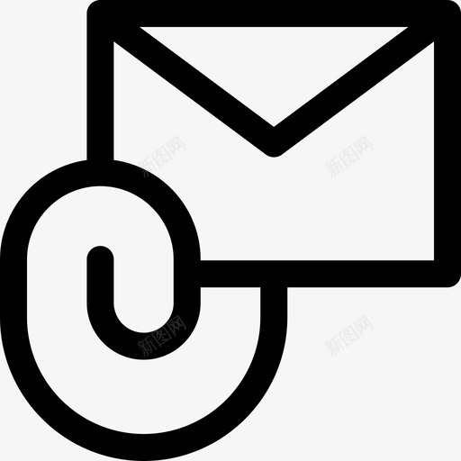 附件电子邮件16直线图标svg_新图网 https://ixintu.com 电子邮件16 直线 附件