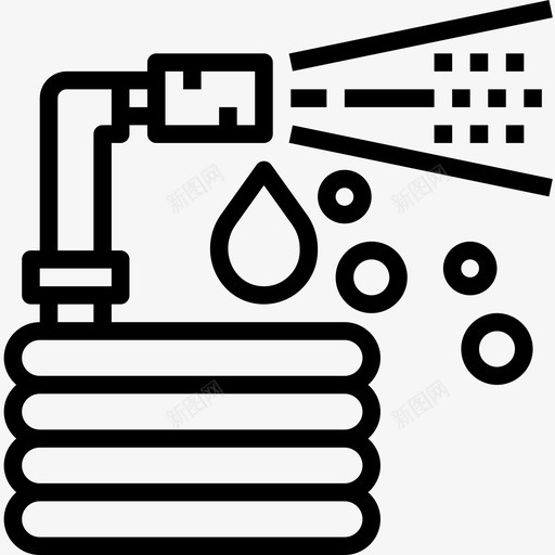 水管园林工具线状图标svg_新图网 https://ixintu.com 园林工具 水管 线状