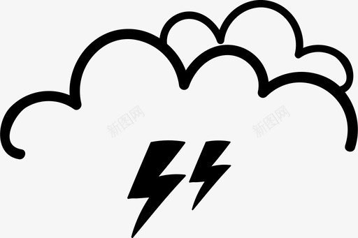 暴风雨云雨图标svg_新图网 https://ixintu.com 云 天气 暴风雨 雨 雷电