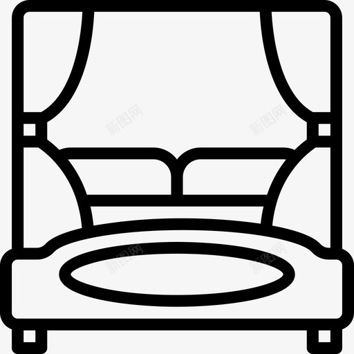 床家具58线性图标svg_新图网 https://ixintu.com 家具58 床 线性
