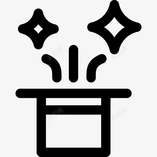 帽子魔法3直线图标svg_新图网 https://ixintu.com 帽子 直线 魔法3