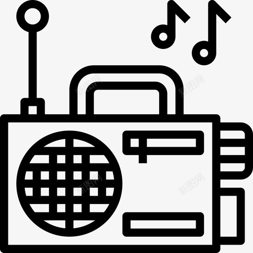 收音机家用电器7线性图标svg_新图网 https://ixintu.com 家用电器7 收音机 线性