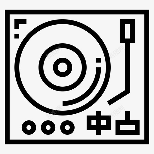 转盘音乐声音图标svg_新图网 https://ixintu.com 声音 复古 技术 转盘 音乐