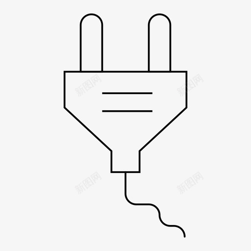 适配器连接器电气图标svg_新图网 https://ixintu.com 插件 新年细线 电气 电线 连接器 适配器