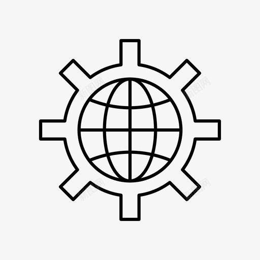 网络设置地球仪线路图标svg_新图网 https://ixintu.com 地球仪 线路图标 网络设置