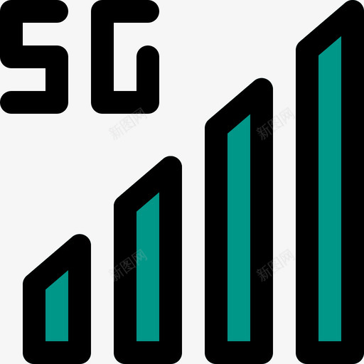 5g移动6线性颜色图标svg_新图网 https://ixintu.com 5g 移动6 线性颜色