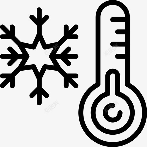 寒冷142号天气线性图标svg_新图网 https://ixintu.com 142号天气 寒冷 线性