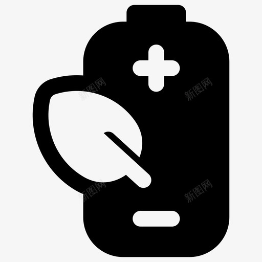 绿色电池绿色能源固体图标svg_新图网 https://ixintu.com 绿色电池 绿色能源固体