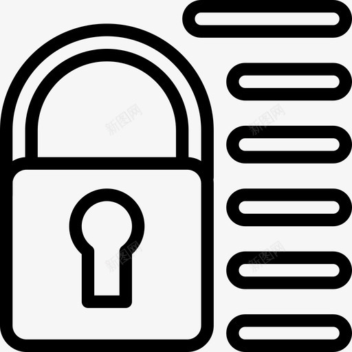 挂锁密码线状图标svg_新图网 https://ixintu.com 密码 挂锁 线状