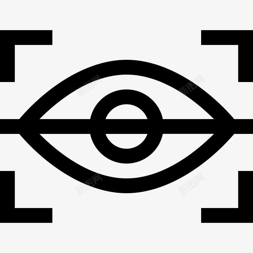 眼睛扫描未来技术11线性图标svg_新图网 https://ixintu.com 未来技术11 眼睛扫描 线性