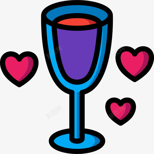 香槟酒杯婚礼101线性颜色图标svg_新图网 https://ixintu.com 婚礼101 线性颜色 香槟酒杯