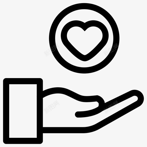 爱的手心浪漫图标svg_新图网 https://ixintu.com 心 情人 浪漫 浪漫线 爱的手