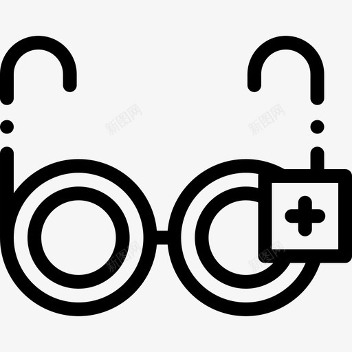 眼镜医疗器械8线性图标svg_新图网 https://ixintu.com 医疗器械8 眼镜 线性