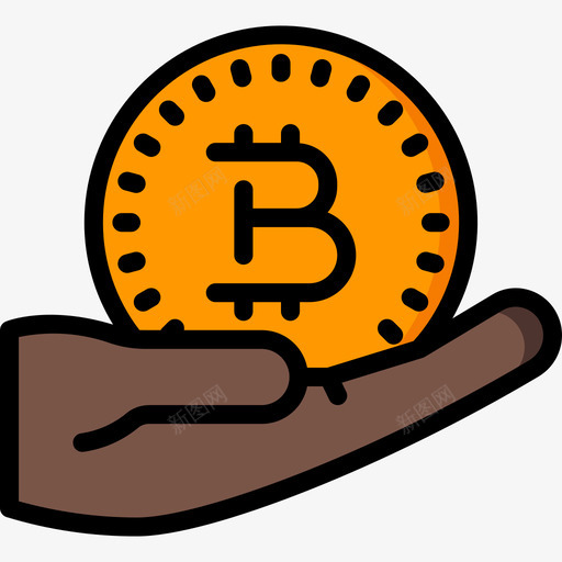 比特币加密货币3线性颜色图标svg_新图网 https://ixintu.com 加密货币3 比特币 线性颜色
