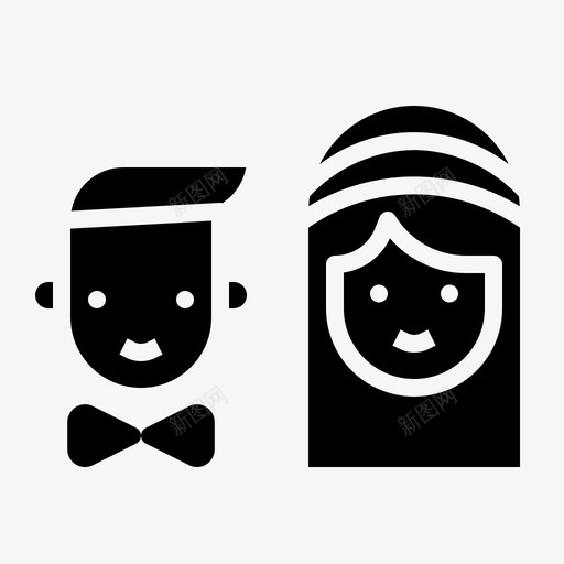 婚礼新娘新郎图标svg_新图网 https://ixintu.com 婚礼 婚礼稳固 已婚 新娘 新郎 爱情