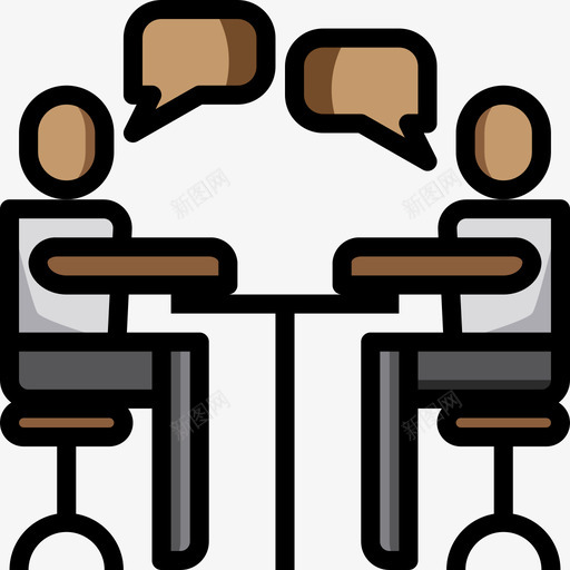 会议商务合作3线条色彩图标svg_新图网 https://ixintu.com 会议 商务合作3 线条色彩