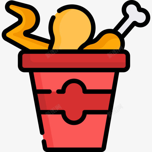 炸鸡送餐3原色图标svg_新图网 https://ixintu.com 原色 炸鸡 送餐3