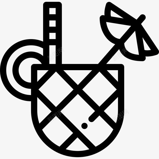鸡尾酒热带20直线型图标svg_新图网 https://ixintu.com 热带20 直线型 鸡尾酒