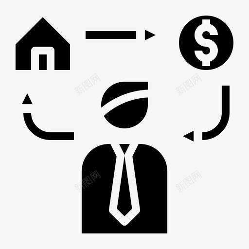 投资者房子钱图标svg_新图网 https://ixintu.com 利润 房地产 房子 投资者 钱