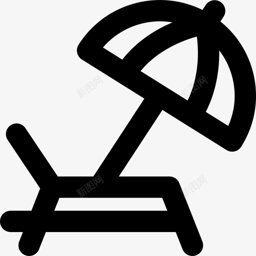 伞假日7直线型图标svg_新图网 https://ixintu.com 伞 假日7 直线型