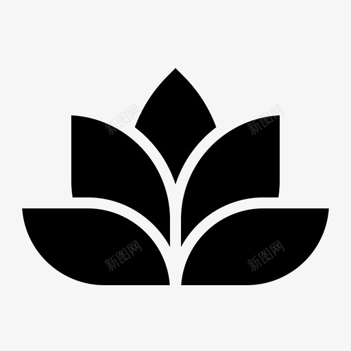 莲花花叶图标svg_新图网 https://ixintu.com 叶 水疗 治疗 花 莲花 酒店和水疗固体