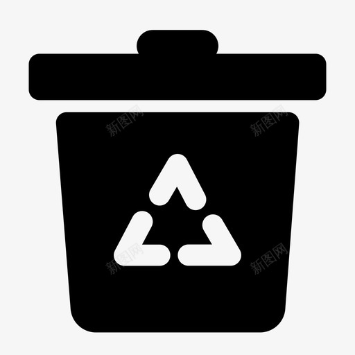 垃圾回收绿色能源固体图标svg_新图网 https://ixintu.com 回收 垃圾 绿色能源固体