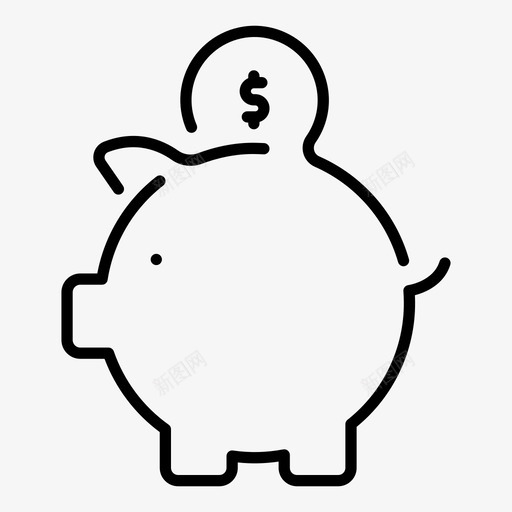 存钱银行硬币图标svg_新图网 https://ixintu.com 储蓄 存钱 电子商务和网上购物 硬币 货币 银行