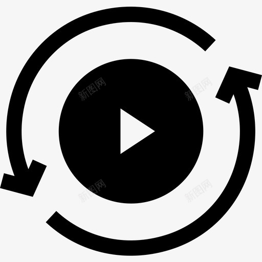 播放按钮音频和视频版本4填充图标svg_新图网 https://ixintu.com 填充 播放按钮 音频和视频版本4