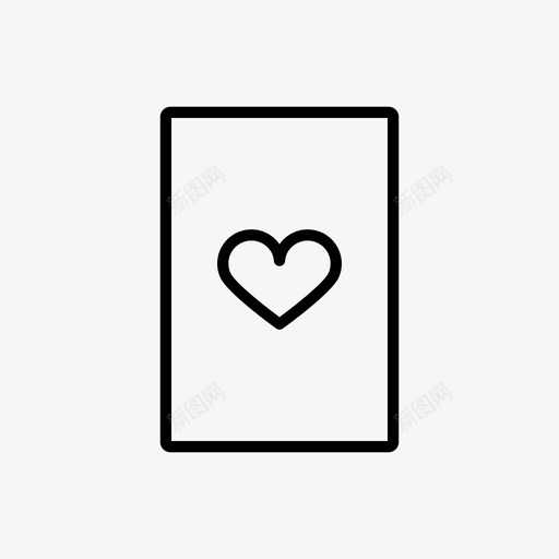 卡片心牌扑克牌图标svg_新图网 https://ixintu.com 卡片 心牌 扑克牌 简单的线图标