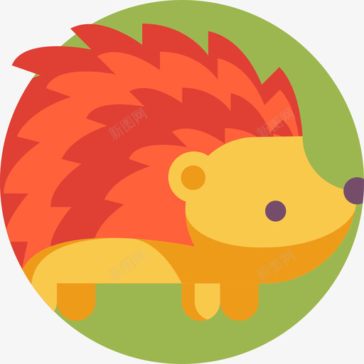 刺猬秋天52平坦图标svg_新图网 https://ixintu.com 刺猬 平坦 秋天52