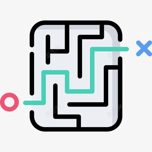 迷宫团队合作48线性颜色图标svg_新图网 https://ixintu.com 团队合作48 线性颜色 迷宫