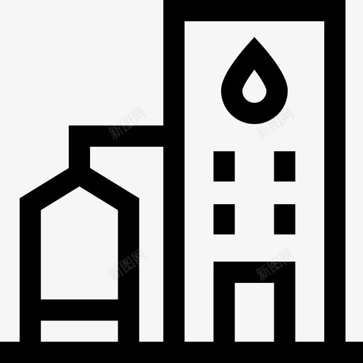 水城市7号楼线性图标svg_新图网 https://ixintu.com 城市7号楼 水 线性