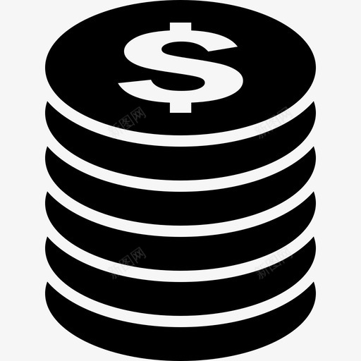 美元硬币堆叠银行收藏图标svg_新图网 https://ixintu.com 收藏 电子商务固体图标集 经济 美元硬币堆叠 财富 银行
