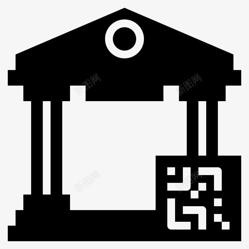 银行二维码条码楼宇图标svg_新图网 https://ixintu.com 二维码 条码 楼宇 金融 银行二维码