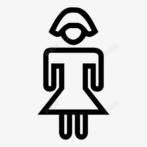 stickman女士短发人stickman基本款图标svg_新图网 https://ixintu.com stickman基本款 stickman女士短发 人