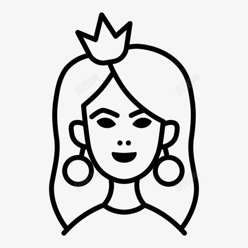 公主皇冠女孩图标svg_新图网 https://ixintu.com 中世纪 公主 女孩 王后 皇冠