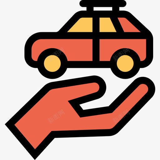 汽车修理汽车6线颜色橙色图标svg_新图网 https://ixintu.com 汽车6 汽车修理 线颜色橙色